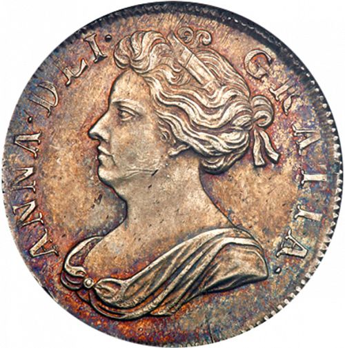 Shilling Obverse Image minted in UNITED KINGDOM in 1702 (1701-14 - Anne)  - The Coin Database