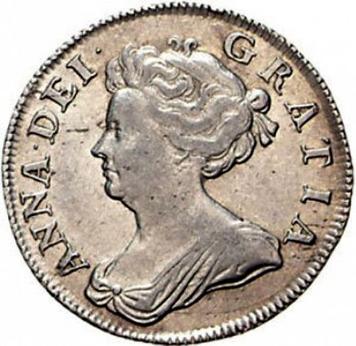 Shilling Obverse Image minted in UNITED KINGDOM in 1705 (1701-14 - Anne)  - The Coin Database