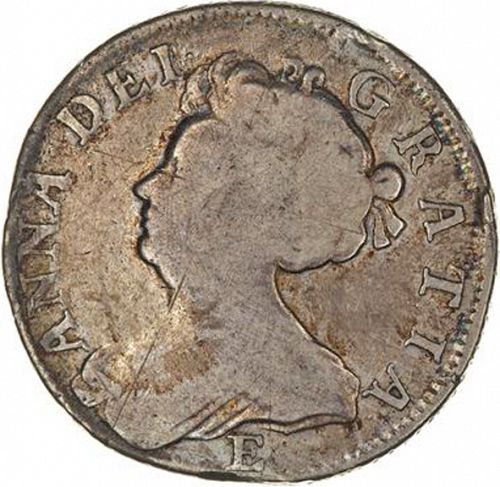 Shilling Obverse Image minted in UNITED KINGDOM in 1707 (1701-14 - Anne)  - The Coin Database