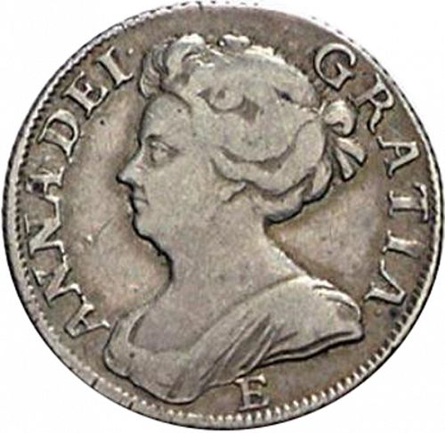 Shilling Obverse Image minted in UNITED KINGDOM in 1708 (1701-14 - Anne)  - The Coin Database