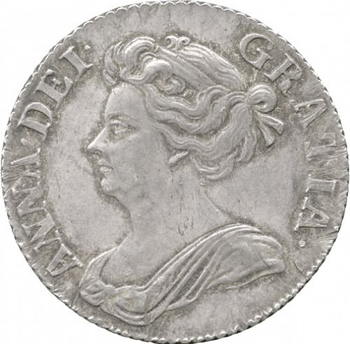 Shilling Obverse Image minted in UNITED KINGDOM in 1710 (1701-14 - Anne)  - The Coin Database