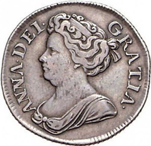Shilling Obverse Image minted in UNITED KINGDOM in 1713 (1701-14 - Anne)  - The Coin Database