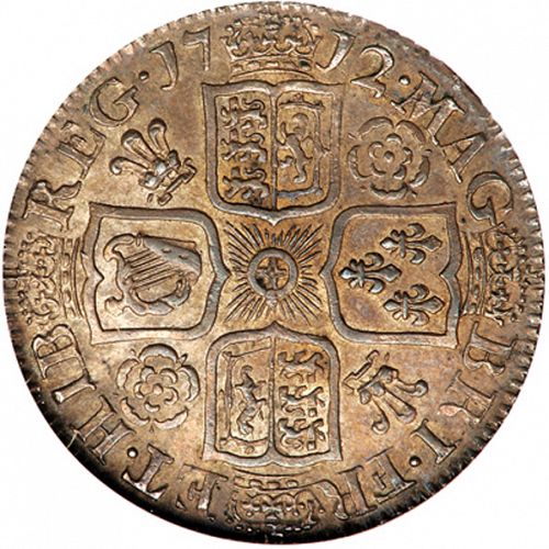 Shilling Reverse Image minted in UNITED KINGDOM in 1712 (1701-14 - Anne)  - The Coin Database