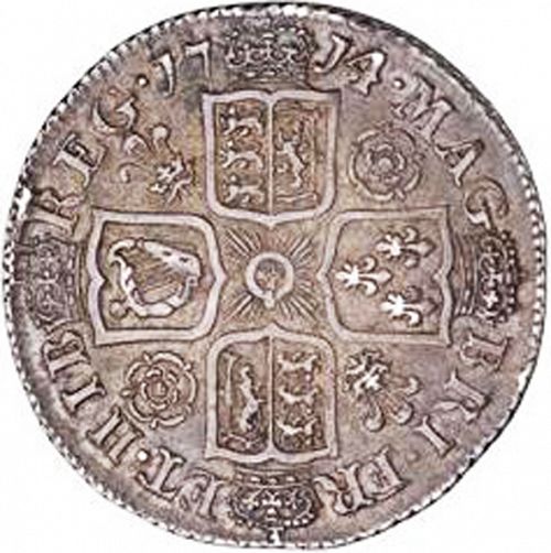 Shilling Reverse Image minted in UNITED KINGDOM in 1714 (1701-14 - Anne)  - The Coin Database