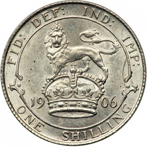 Shilling Reverse Image minted in UNITED KINGDOM in 1906 (1902-10 - Edward VII)  - The Coin Database