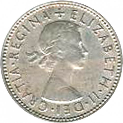 Shilling Obverse Image minted in UNITED KINGDOM in 1962E (1953-70  -  Elizabeth II)  - The Coin Database