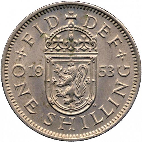 Shilling Reverse Image minted in UNITED KINGDOM in 1953S (1953-70  -  Elizabeth II)  - The Coin Database