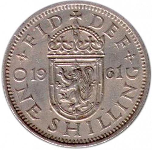 Shilling Reverse Image minted in UNITED KINGDOM in 1961S (1953-70  -  Elizabeth II)  - The Coin Database
