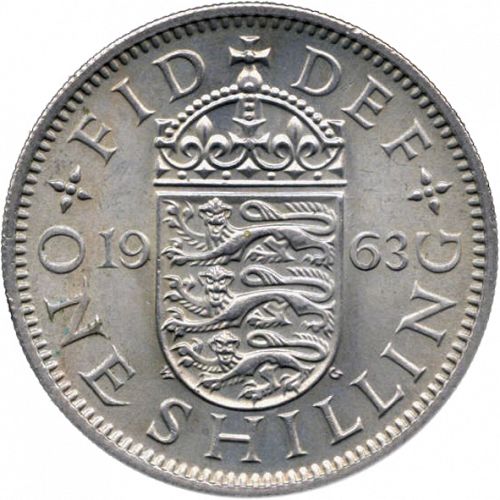 Shilling Reverse Image minted in UNITED KINGDOM in 1963E (1953-70  -  Elizabeth II)  - The Coin Database