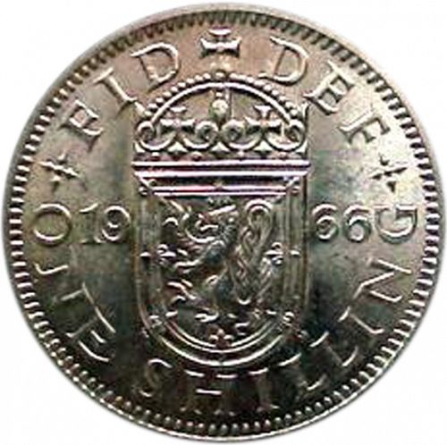 Shilling Reverse Image minted in UNITED KINGDOM in 1966S (1953-70  -  Elizabeth II)  - The Coin Database
