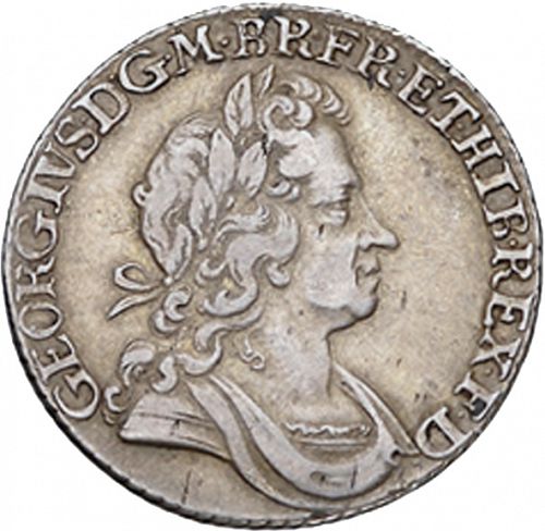 Shilling Obverse Image minted in UNITED KINGDOM in 1725 (1714-27 - George I)  - The Coin Database
