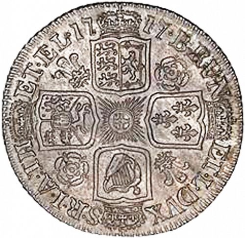 Shilling Reverse Image minted in UNITED KINGDOM in 1717 (1714-27 - George I)  - The Coin Database