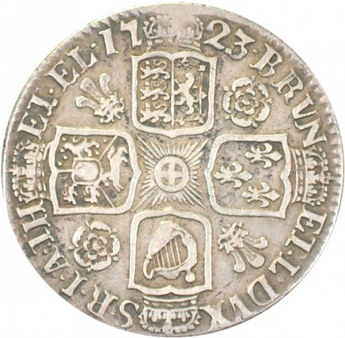 Shilling Reverse Image minted in UNITED KINGDOM in 1723 (1714-27 - George I)  - The Coin Database