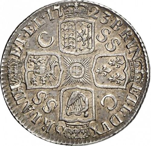 Shilling Reverse Image minted in UNITED KINGDOM in 1723 (1714-27 - George I)  - The Coin Database