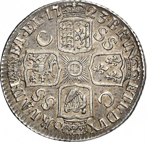 Shilling Reverse Image minted in UNITED KINGDOM in 1723 (1714-27 - George I)  - The Coin Database