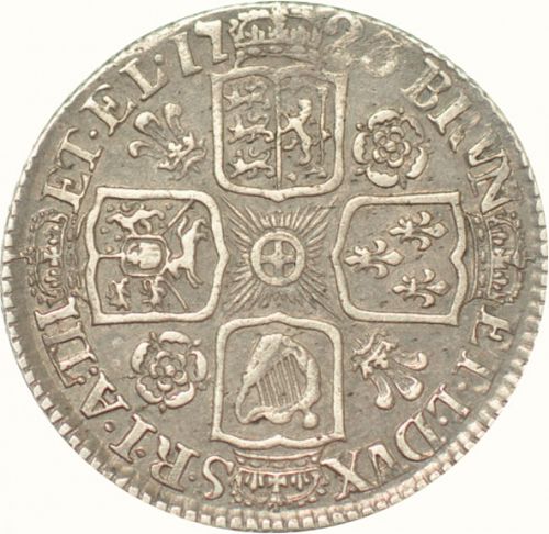Shilling Reverse Image minted in UNITED KINGDOM in 1723 (1714-27 - George I)  - The Coin Database