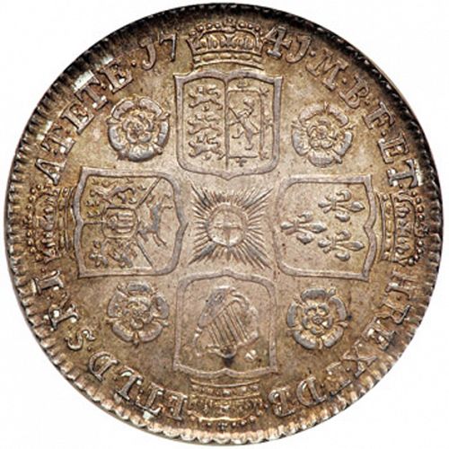 Shilling Reverse Image minted in UNITED KINGDOM in 1741 (1727-60 - George II)  - The Coin Database