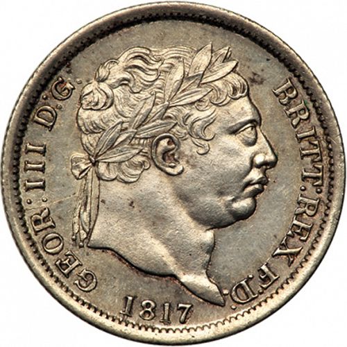 Shilling Obverse Image minted in UNITED KINGDOM in 1817 (1760-20 - George III - New coinage)  - The Coin Database