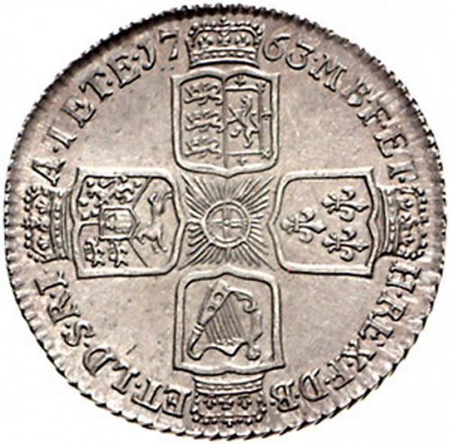Shilling Reverse Image minted in UNITED KINGDOM in 1763 (1760-20 - George III)  - The Coin Database