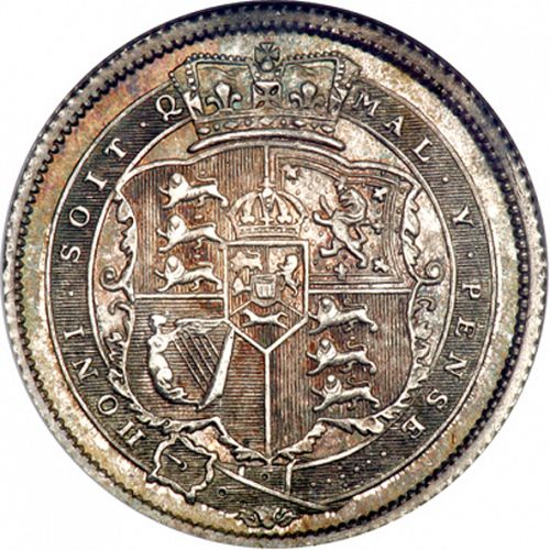Shilling Reverse Image minted in UNITED KINGDOM in 1820 (1760-20 - George III - New coinage)  - The Coin Database