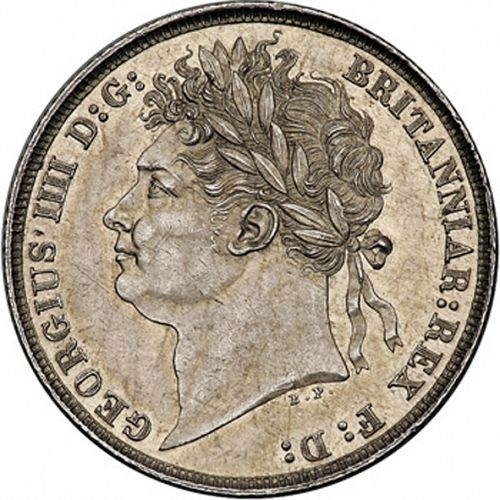 Shilling Obverse Image minted in UNITED KINGDOM in 1821 (1820-30 - George IV)  - The Coin Database