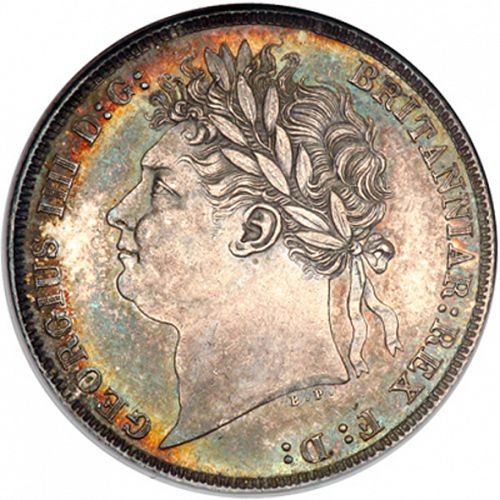 Shilling Obverse Image minted in UNITED KINGDOM in 1823 (1820-30 - George IV)  - The Coin Database