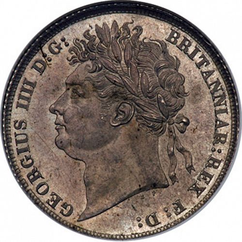 Shilling Obverse Image minted in UNITED KINGDOM in 1824 (1820-30 - George IV)  - The Coin Database