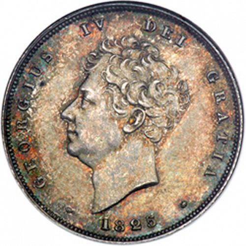Shilling Obverse Image minted in UNITED KINGDOM in 1825 (1820-30 - George IV)  - The Coin Database