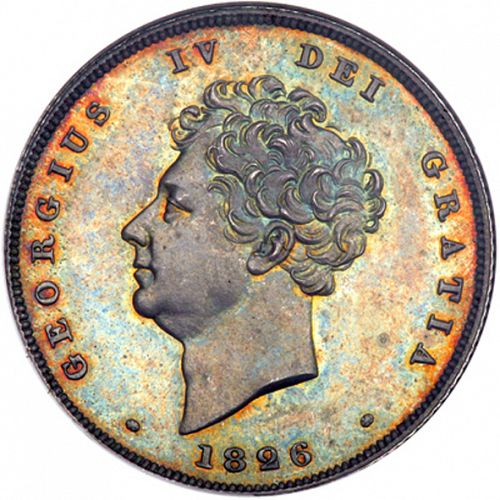 Shilling Obverse Image minted in UNITED KINGDOM in 1826 (1820-30 - George IV)  - The Coin Database