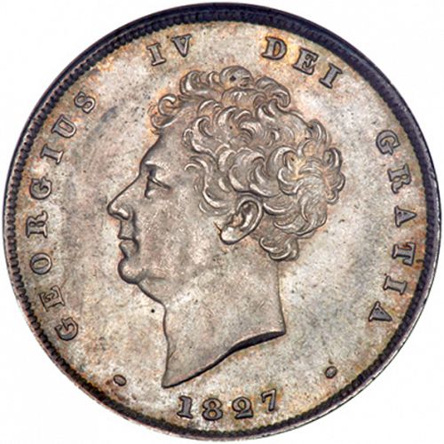 Shilling Obverse Image minted in UNITED KINGDOM in 1827 (1820-30 - George IV)  - The Coin Database