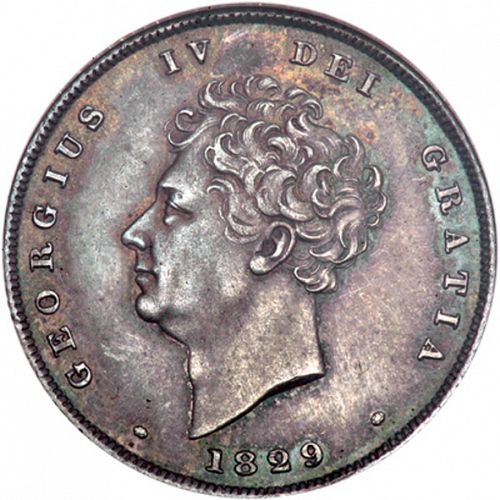 Shilling Obverse Image minted in UNITED KINGDOM in 1829 (1820-30 - George IV)  - The Coin Database