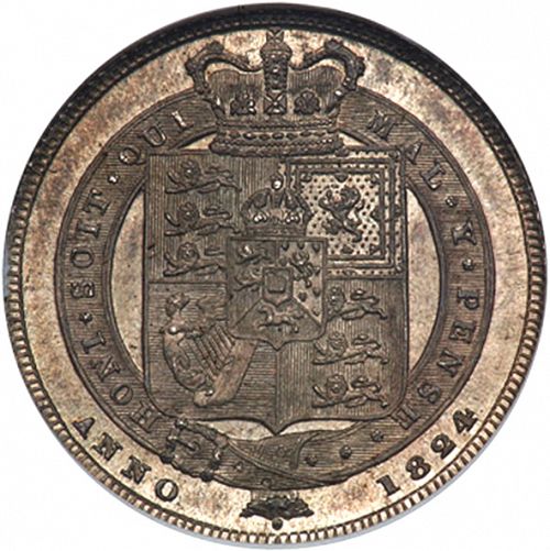 Shilling Reverse Image minted in UNITED KINGDOM in 1824 (1820-30 - George IV)  - The Coin Database
