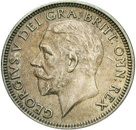 Shilling Obverse Image minted in UNITED KINGDOM in 1928 (1910-36  -  George V)  - The Coin Database