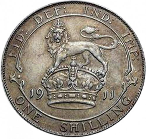 Shilling Reverse Image minted in UNITED KINGDOM in 1911 (1910-36  -  George V)  - The Coin Database