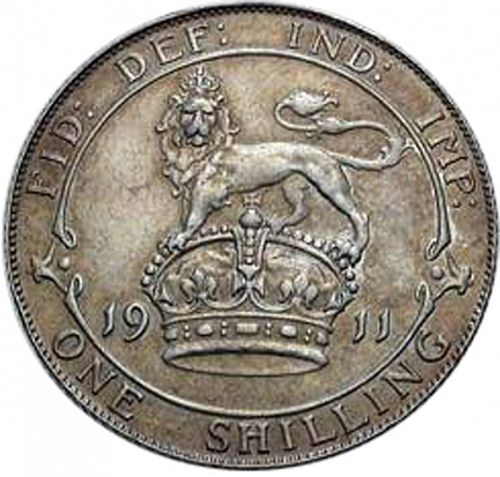 Shilling Reverse Image minted in UNITED KINGDOM in 1911 (1910-36  -  George V)  - The Coin Database