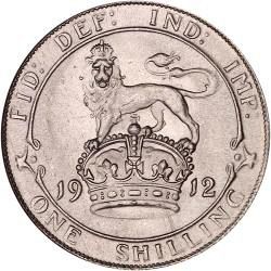 Shilling Reverse Image minted in UNITED KINGDOM in 1912 (1910-36  -  George V)  - The Coin Database