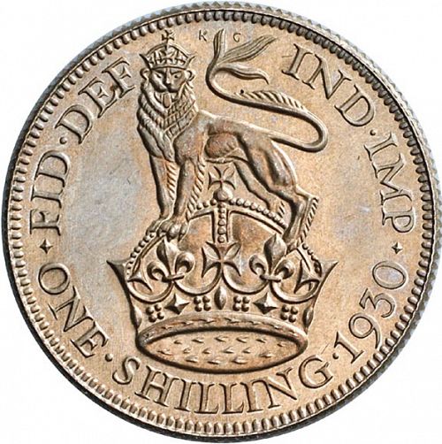Shilling Reverse Image minted in UNITED KINGDOM in 1930 (1910-36  -  George V)  - The Coin Database
