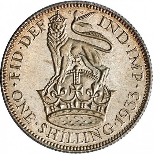 Shilling Reverse Image minted in UNITED KINGDOM in 1933 (1910-36  -  George V)  - The Coin Database