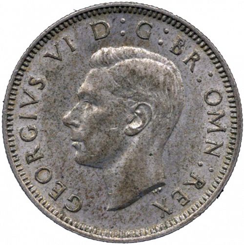 Shilling Obverse Image minted in UNITED KINGDOM in 1943S (1937-52 - George VI)  - The Coin Database