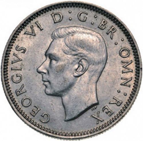 Shilling Obverse Image minted in UNITED KINGDOM in 1944S (1937-52 - George VI)  - The Coin Database