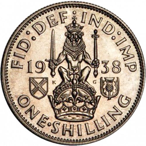 Shilling Reverse Image minted in UNITED KINGDOM in 1938S (1937-52 - George VI)  - The Coin Database