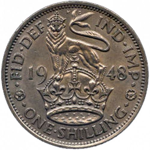 Shilling Reverse Image minted in UNITED KINGDOM in 1948E (1937-52 - George VI)  - The Coin Database