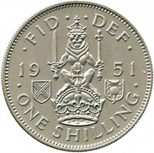 Shilling Reverse Image minted in UNITED KINGDOM in 1951S (1937-52 - George VI)  - The Coin Database