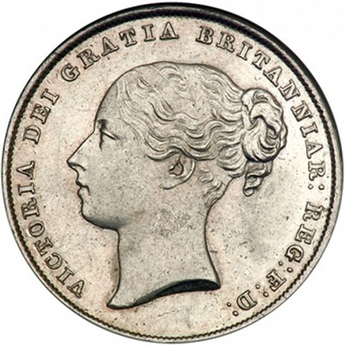 Shilling Obverse Image minted in UNITED KINGDOM in 1843 (1837-01  -  Victoria)  - The Coin Database