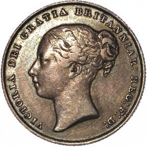 Shilling Obverse Image minted in UNITED KINGDOM in 1848 (1837-01  -  Victoria)  - The Coin Database