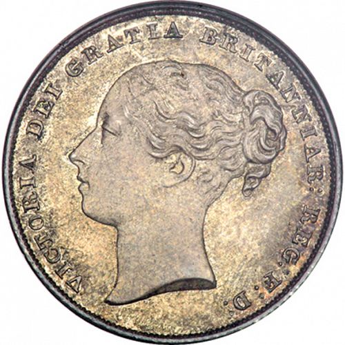 Shilling Obverse Image minted in UNITED KINGDOM in 1849 (1837-01  -  Victoria)  - The Coin Database