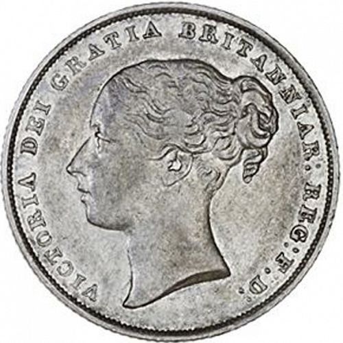 Shilling Obverse Image minted in UNITED KINGDOM in 1850 (1837-01  -  Victoria)  - The Coin Database