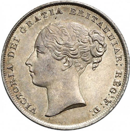 Shilling Obverse Image minted in UNITED KINGDOM in 1851 (1837-01  -  Victoria)  - The Coin Database