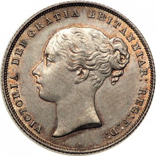 Shilling Obverse Image minted in UNITED KINGDOM in 1853 (1837-01  -  Victoria)  - The Coin Database