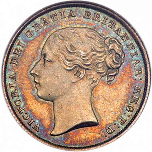 Shilling Obverse Image minted in UNITED KINGDOM in 1855 (1837-01  -  Victoria)  - The Coin Database